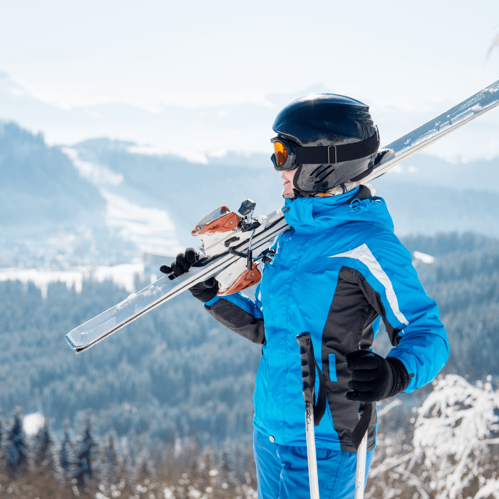 Why  should you wear a helmet when skiing